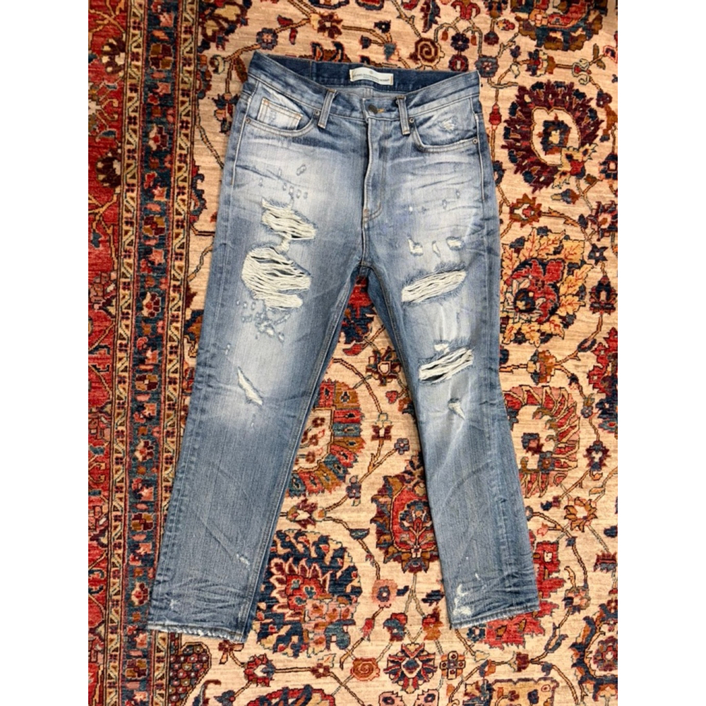 Studio 153 Original Denim Distressed Skinny Jeans Mens Medium Recycled